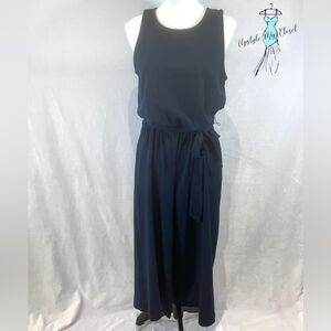 Carolina Belle navy belted cropped jumpsuit size 4